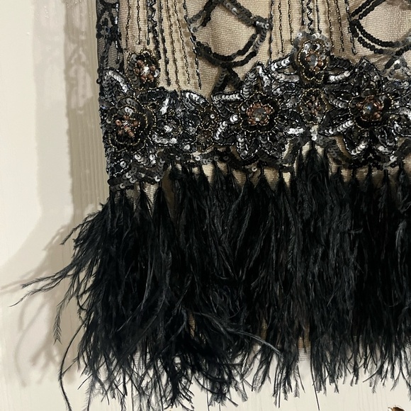 SUE WONG Black and Gold Beaded Dress - Picture 3 of 14